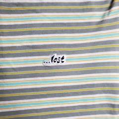 Lost Enterprises T Shirt Men Sz Small Teal Gray Striped Short Sleeve Surf Skate