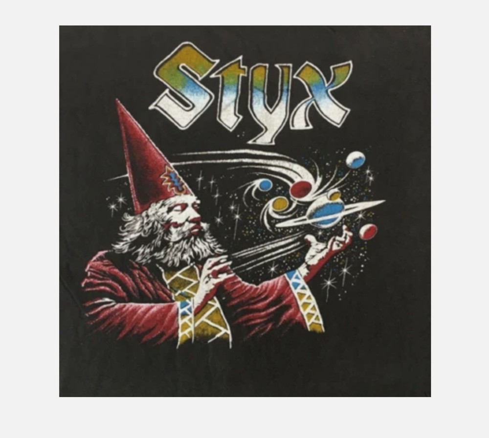 Vintage US Tour 1980 Styx Band Cotton Black All Size Men Women Shirt