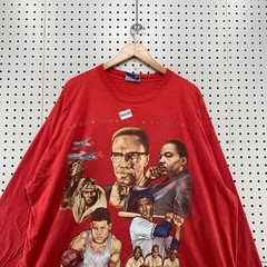 Vintage Black Heritage Legendary Hero’s Shirt Mens 3XL Red Ali Malcom X King