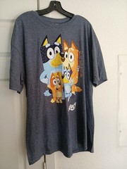 Bluey New Adult T-Shirt -Chilli Bandit Bingo Bluey 2XL New! With Tags