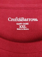 CROFT & BARROW T Shirt Mens 2XL Red Classic Fit Easy Care Long Sleeve Pull Over