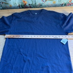 Mode of One Ottoman Tee Caspian Waters Blue Relaxed Fit Textured T-Shirt S NEW