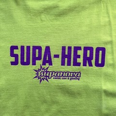 Supa-Hero Suponova Comic Con & Gaming Green T-Shirt Size XL