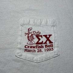 Vintage 1993 Sigma Chi University Florida Crawfish Boil Pocket T-Shirt USA – XL