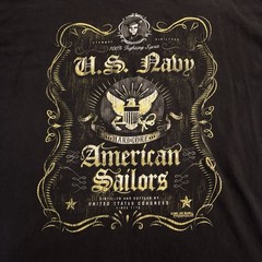 U.S. Navy Shirt Mens X-Large Black 7.62 Design American Sailors Graphic Tee 2007