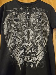 OP Ocean Pacific Y2K Graphic Tee Shirt Black Affliction Style Wings Eagle M