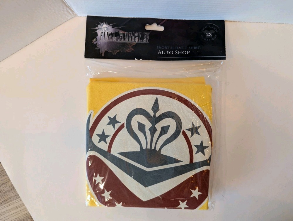Final Fantasy XV Game T-Shirt Auto Shop Square Enix Yellow XXL Sealed
