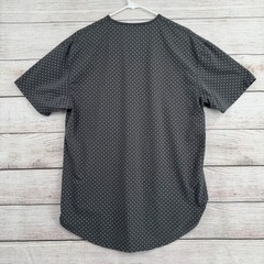 BYLT Drop Cut Lux Polka Dot Short Sleeve T-Shirt Mens XL Gray Stretch Round Hem