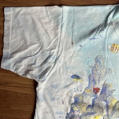 Vintage 1992 Liquid Blue Coral Reef Aquatic Sea Life Fish AOP Shirt XL Tie Dye