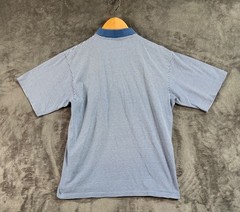 J Press Polo Shirt Mens Medium Blue Stripe Short Sleeve Pocket Preppy Ivy USA