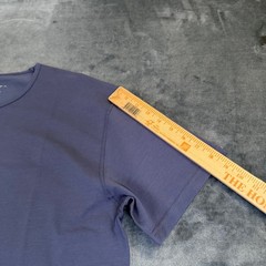 BYLT Drop Cut Lux T Shirt Mens Large Blue Curved Hem Stretch Short Sleeve
