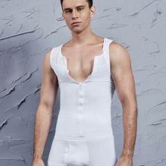 Men Compression Slimming Body Shaper Vest Sleeveless Zipper Undershirt Tank Top
