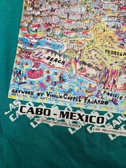 Hanes Shirt Mens XL Green Cabo Mexico Graphic Crew Jersey Cotton 50/50