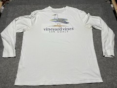 Vineyard Vines Pocket Long Sleeves White 2XL SEA GULLS Shirt Surf Board Ocean