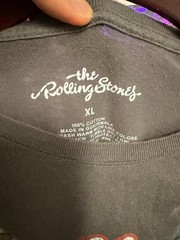 Rolling Stones T-Shirt Men’s XL Gray Graphic Tee Multi-Logo Tongue Distressed