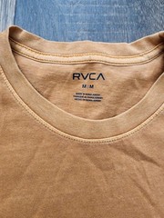 RVCA Men’s Logo T-Shirt Rusty Cotton Knit Short Sleeve Crew Neck Regular M