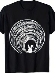 Conspiracy Rabbit Vortex Spiral Theory T-Shirt – Retro Rabbit Hole Graphic Cot