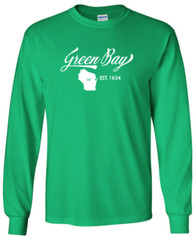 Green Bay Wisconsin State T-Shirt Long Sleeve Graphic Tees Unisex apparel