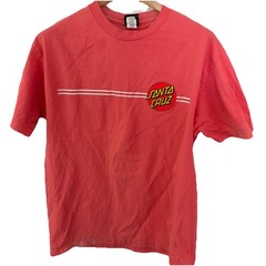 Santa Cruz Tshirt Size Large Distressed Double Sided Big Logo On Back