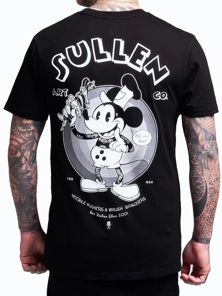 Sullen Men’s Steamboat Sullie Short Sleeve Premium T-shirt Tattoo Cartoon Mouse