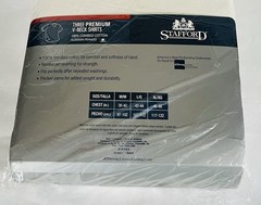 Stafford 3 Premium V-Neck Shirts 100% Combed Cotton XX-Large White NEW SEALED