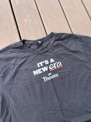 Panera Bread Promotional T-Shirt Charcoal Grey Hanes Perfect-T Tastiest Era Yet