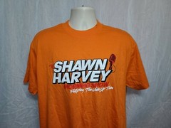 The Shawn Harvey Morning Show Featuring the Wake Up Team Adult Orange XL TShirt