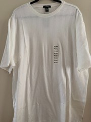 Alfani Men’s Short Sleeve Pullover Crew Neck Ribbed Top White XXL NWT
