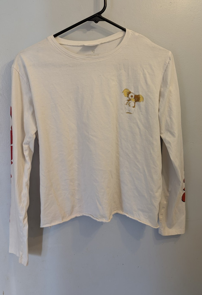 1984 Gremlins Long Sleeve Vintage Crew Neck T-Shirt White/Red L/G RARE Gizmo