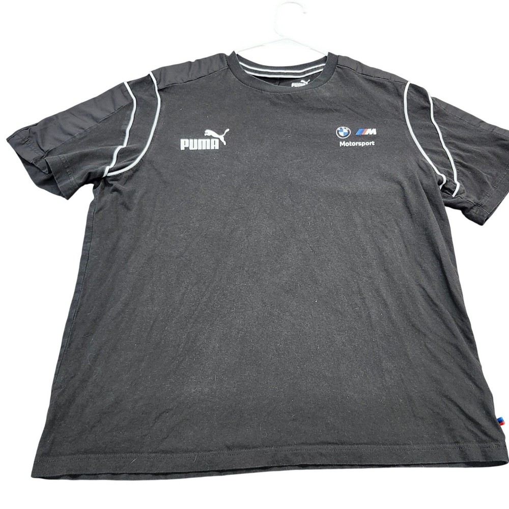 Puma BMW M Motorsport Mens XL Black Graphic T-Shirt Short Sleeve Racing Tee