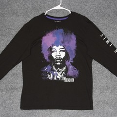 Karl Ferris Collection Jimi Hendrix Graphic Long Sleeve T Shirt Men Black