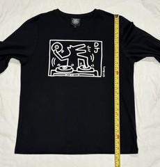 Keith Haring Pop Shop DJ Dog Long Sleeve T Shirt Black Men’s Size L EUC