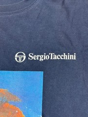Vintage Sergio Tacchini Golf Painting on Navy T-Shirts Single Stitch Size L