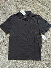 RVCA Mens Medium Black Day Dream Polo SS Brand New NWT
