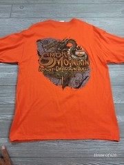Harley Davidson I RODE THE DRAGON L Smoky Mtn Long Sleeve T Orange Rare 07 US129