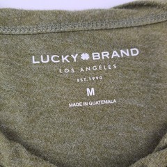 Lucky Brand Henley T-Shirt Mens Medium Green Short Sleeve