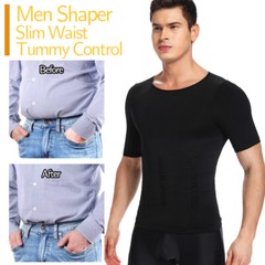 Men’s Slimming Body Shaper Posture Corrector Vest Abdomen Compression Shirt Tops