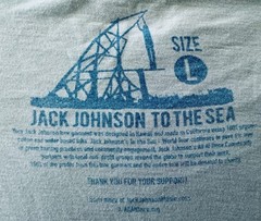 Vtg 2005 Jack Johnson To The Sea Surf Tee-Shirt Mens L Light Blue Organic Cotton