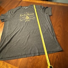 Lucky Brand T-Shirt Logo Short Sleeve Men’s XXL Heather Black & Gold