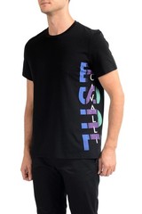 Just Cavalli Men’s Black Graphic Print Crewneck T-Shirt US 2XL IT 56