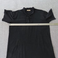 Garras Shirt Mens XL Black Cotton Gauze Lace Up Mexican Festival Beach Casual