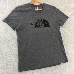 The North Face T Shirt Mens M Medium Grey Spellout Logo Walking Hiking Outdoors