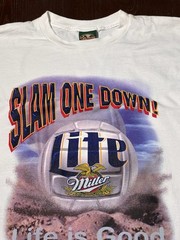 Vintage Miller Lite Volleyball Shirt 90s 1996 XL Slam One Down Life Is Good USA
