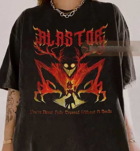 Alastor Hazbin Hotel Shirt, Cartoon Merch Gift For Fans Unisex S-5Xl