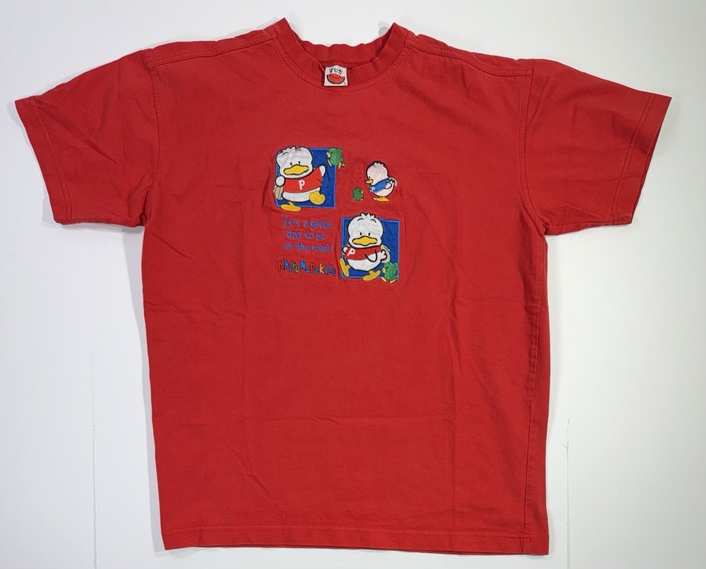 Ahiru No Pekkle Embroidered Duck T Shirt Red Japanese Kawaii Sanrio Tee