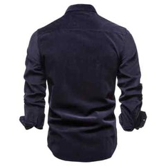 Cotton Men’s Shirt Casual Fashion Solid Color Corduroy Shirts Autumn Slim