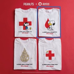 American Red Cross x Peanuts A Little Goes A Long Way Give Blood XL T-Shirt