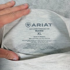 Ariat Mens XL T-Shirt Gray Short Sleeve Southwestern Graphic Buckle Exclusive