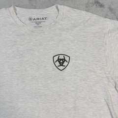Ariat Mens XL T-Shirt Gray Short Sleeve Southwestern Graphic Buckle Exclusive