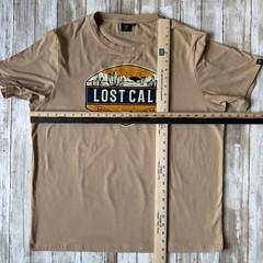 Lost Calf Men’s Short Sleeve T-Shirt Tan/Beige Size Extra Large Cowboy Ranch